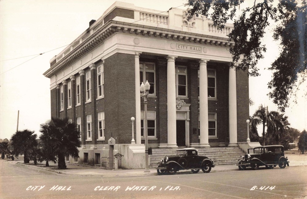 RPPC Clearwater FL Clearwater 1922 built CITY HALL in Pinellas County Florida