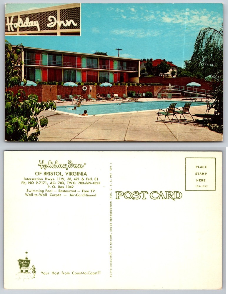 Holiday Inn Bristol Virginia Pool Postcard