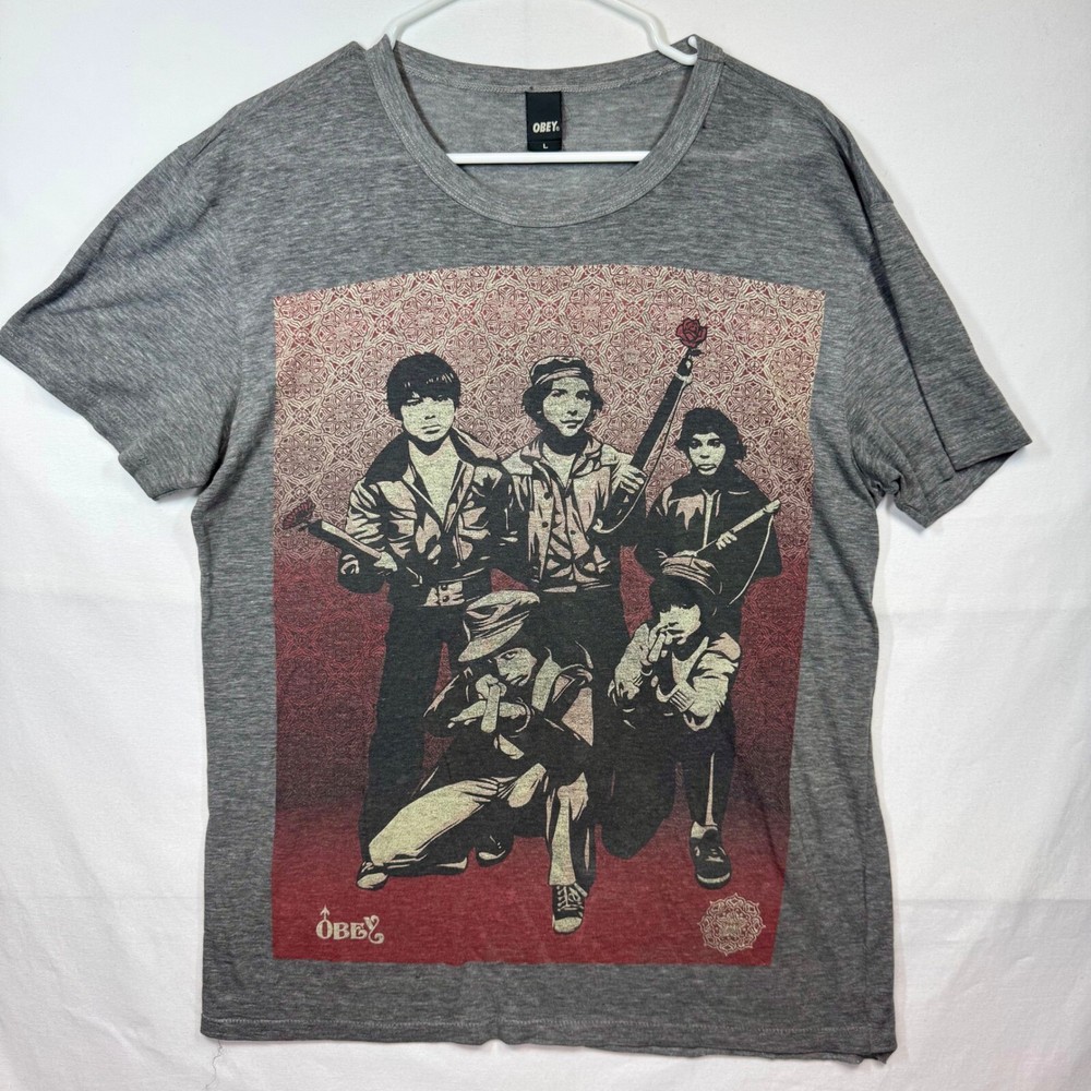 Obey Graphic Print T-Shirt Crew Neck Short Sleeve Casual Mens Sz Large