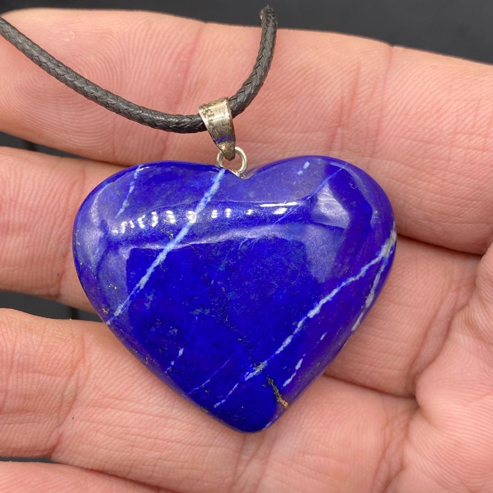 Natural Lapis Lazuli Heart Shape Pendant top Quality AAA+ from Afghanistan 21g