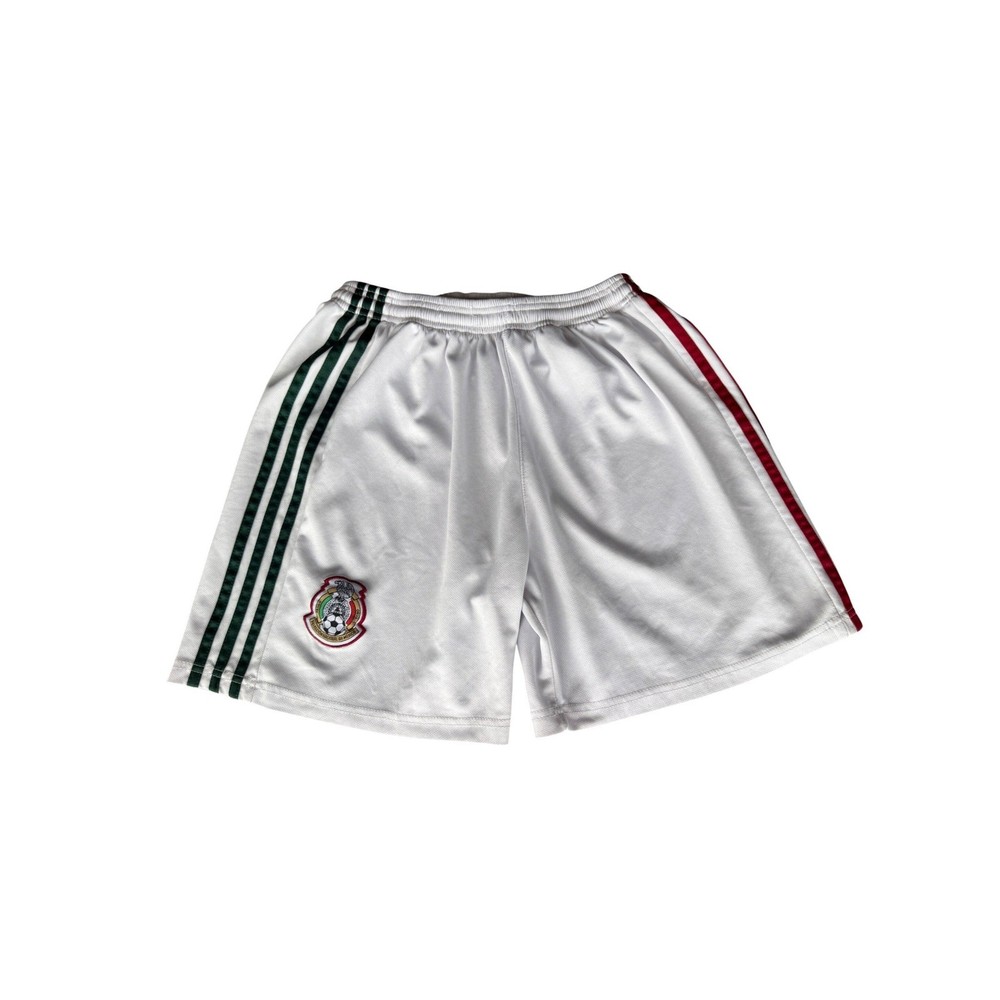 Adidas Mexico Soccer Shorts Mens Small White Excellent FMF Federation Striped