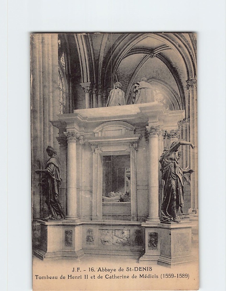 Postcard Tombeau de Henri II et de Catherine de Médicis St. Denis France