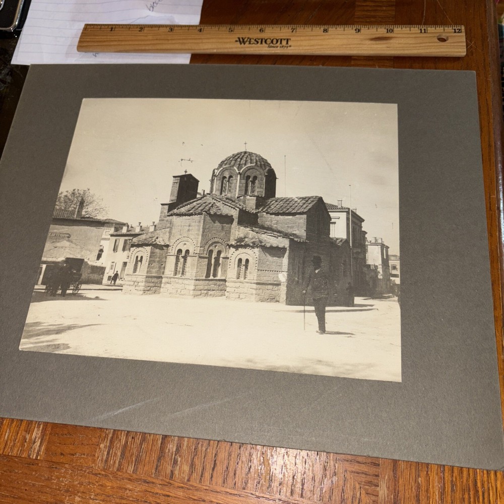 Vintage Church of SS Theodore Athens Mounted Byzantine Architecture Photo Saint