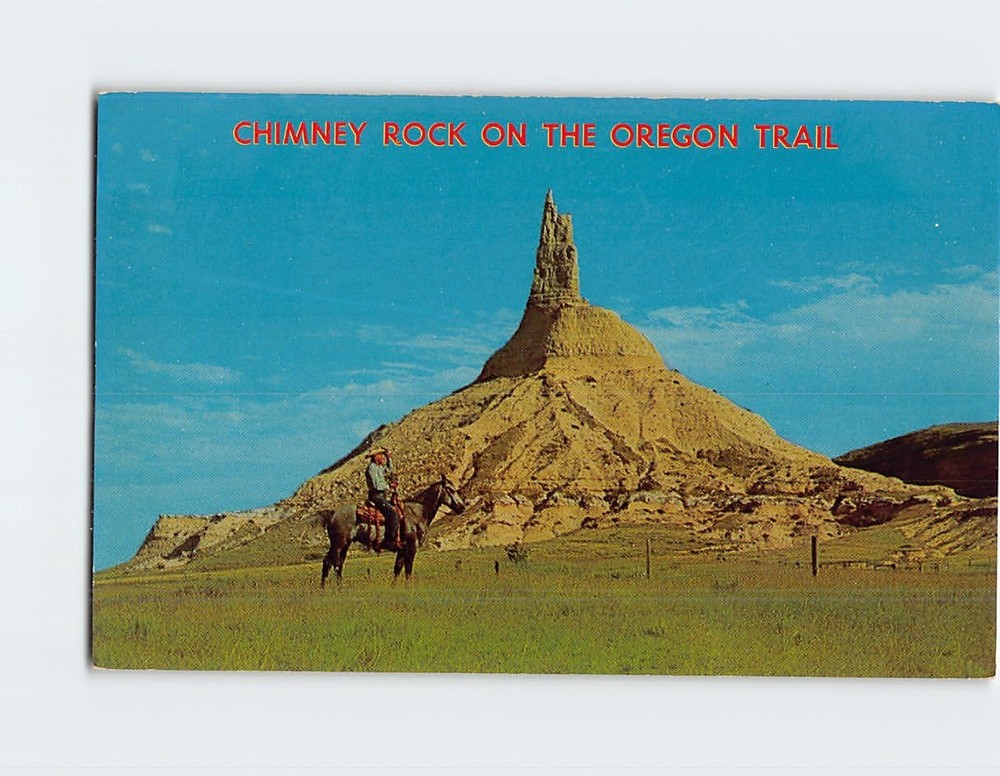 Postcard Chimney Rock On The Oregon Trail Bayard Nebraska USA