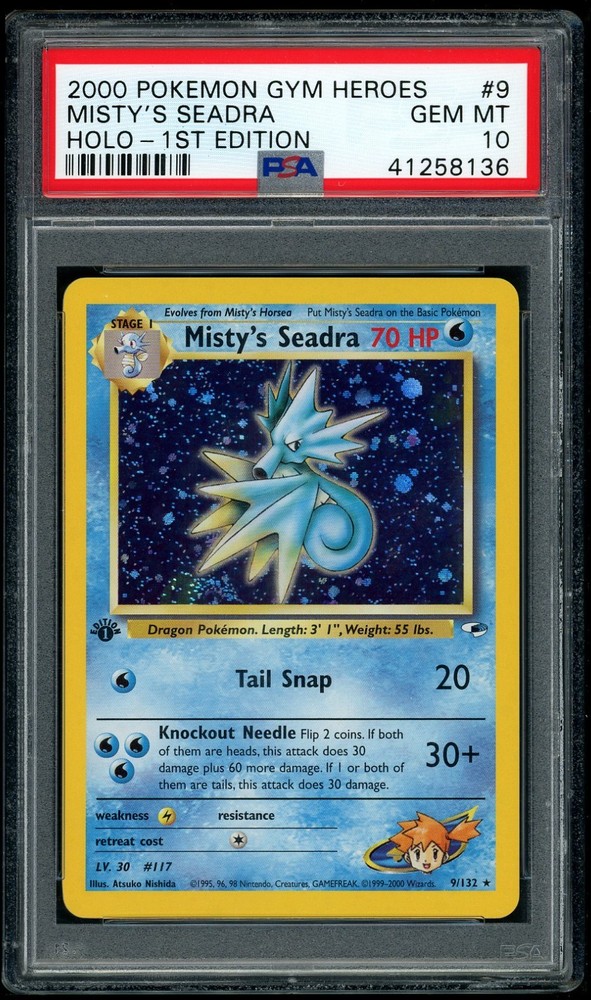 Pokemon Misty's Seadra 2000 Gym Heroes 1St Edition #9 Holo Psa 10RCH IS ACCEPTING CONSIGNMENTS! UP TO 95% PAYOUTS!