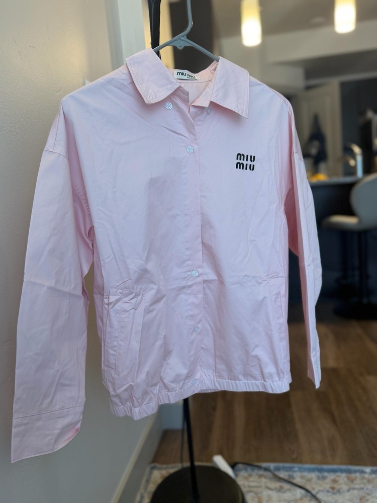 Miu Miu Pink But on From Shirt Jacket Size Large
