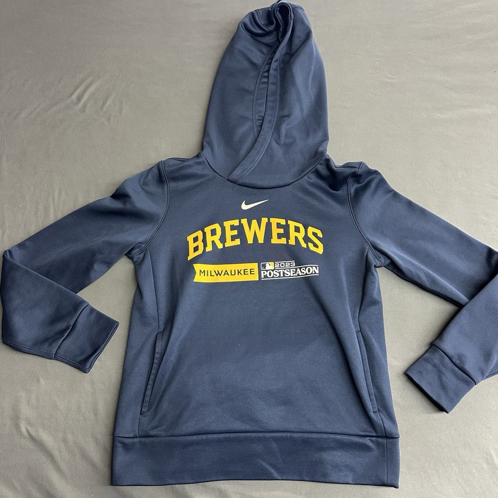 Nike Milwaukee Brewers MLB Women's S Blue Baseball  Sweatshirt Hoodie