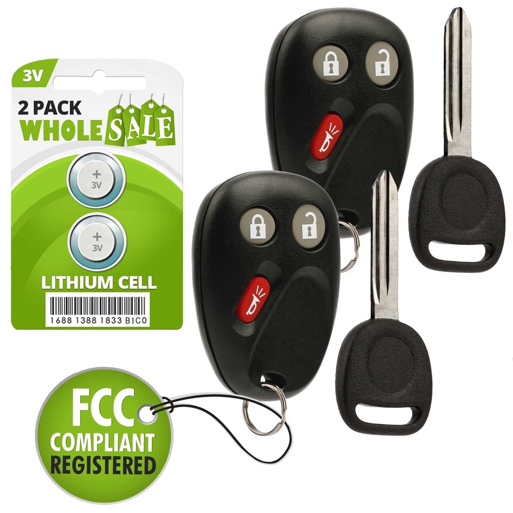 2 Replacement For 2003 2004 2005 2006 Chevrolet Tahoe Key + Fob Remote