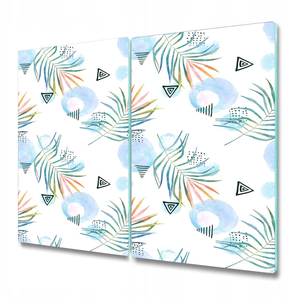 Glass Chopping Board Utensil Board Tropical Abstraction Watercolour Colourful