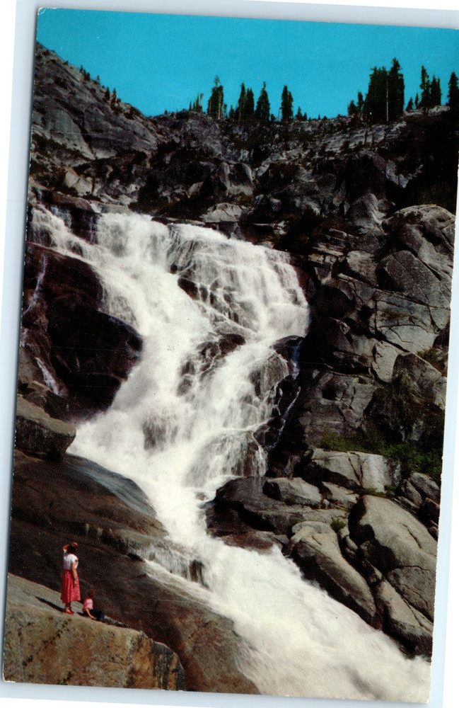 Vintage Postcard Tokopah Falls, Near Giant Forest, Sequoia National Park, CA
