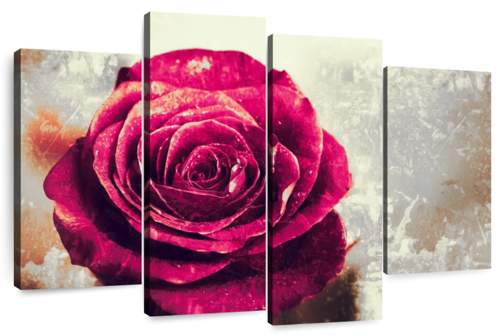 Textured Grunge Rose Wall Art