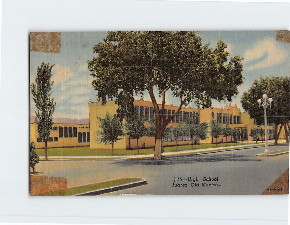 Postcard High School Juarez Old Mexico
