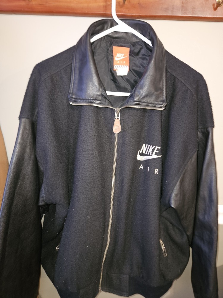 Vintage Nike Air Varsity Lettermen Jacket Wool/Leather Size L Very Rare