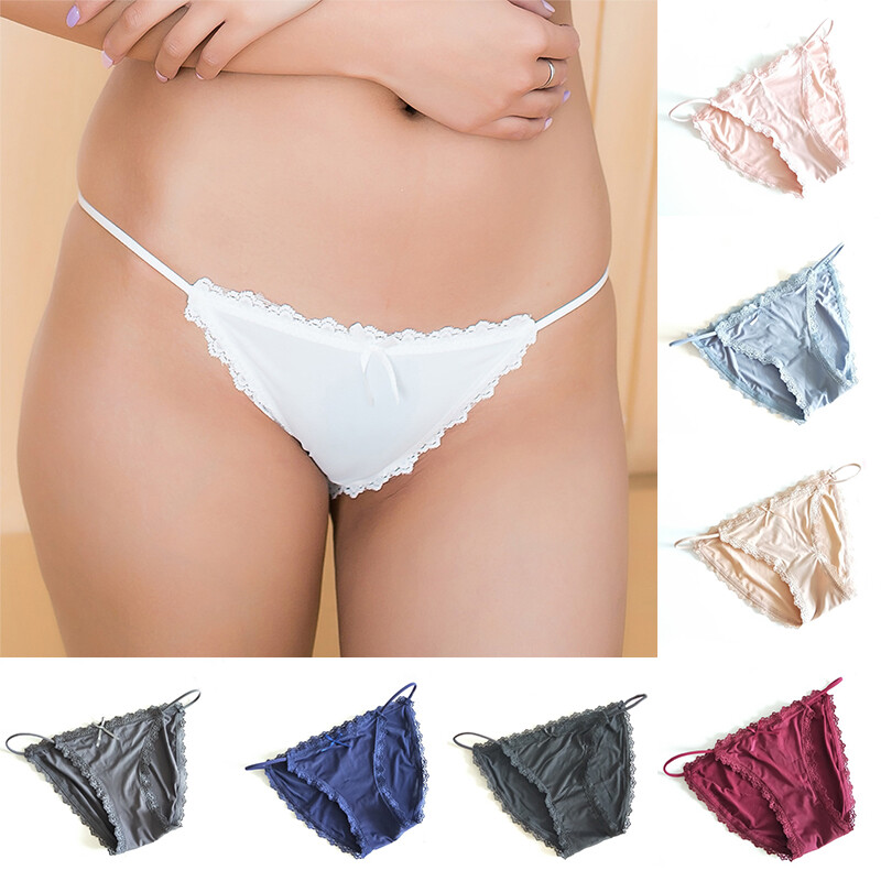 Sexy Women Lace Thong See Through Panties Low Rise Bikini G-string Underwear G