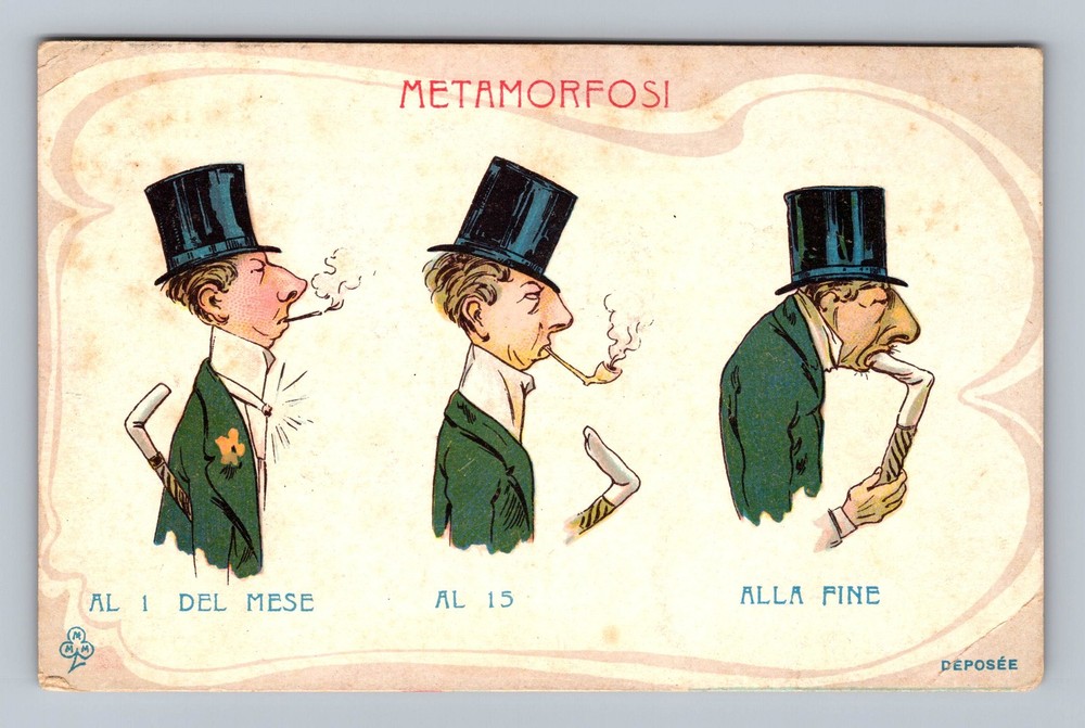 Italy- Metamorphosis Funny Greetings Standard Souvenir Postal Vintage Postcard