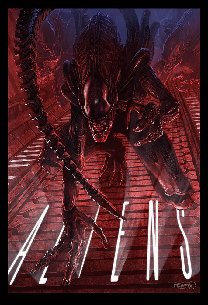 Aliens by Barret Chapman 10/135 13” x 19” Screen Print Movie Art PosterEdition # 10 of 135, 13” x 19” Size, New Condition