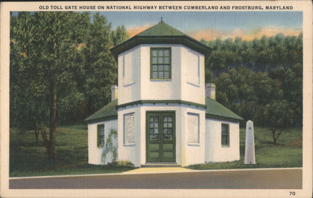 Maryland MD Old Toll Gate House, National Highway Original Vintage Postcard