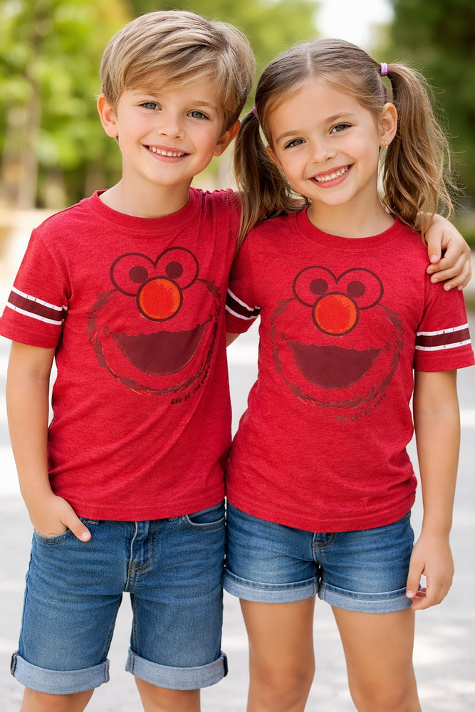 12M Sesame Street Baby Elmo Short Sleeve Red T-Shirt Life of the Party 12z
