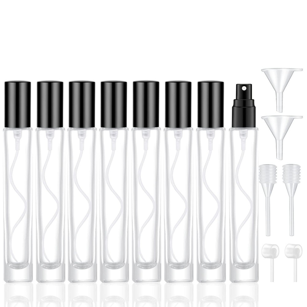 10ml Thick Glass Spray Bottle - Perfume Atomizer & Decanter Kit for Travel