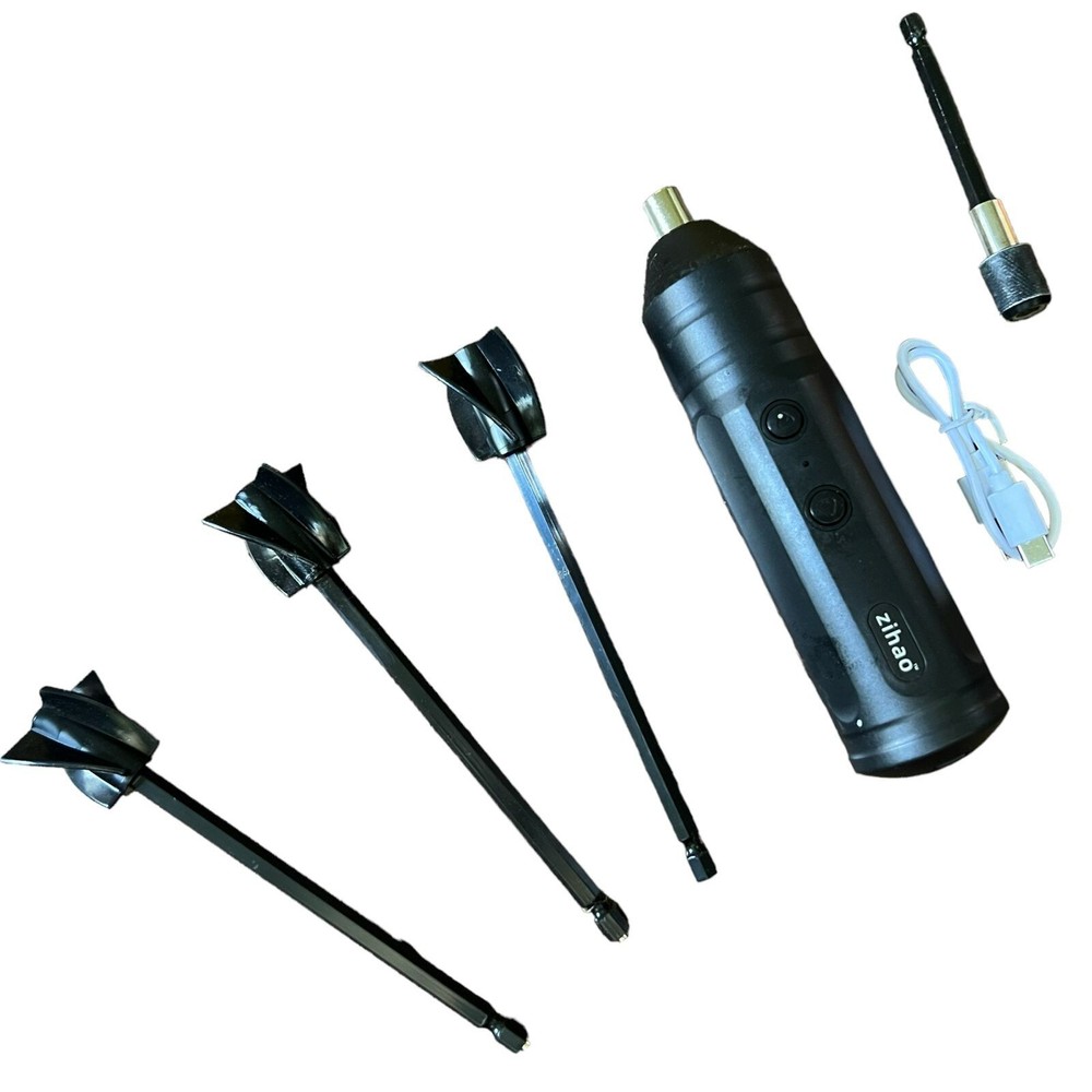Zihao USB Rechargeable Epoxy Resin Mixer – Anti-Bubble Stirrer Tool w/ 4 Paddles