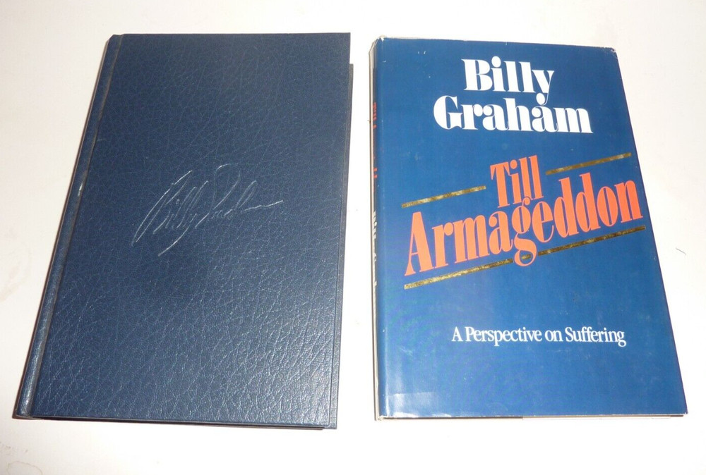 2 Billy Graham Hardcover Books Till Armageddon & Unto The Hills