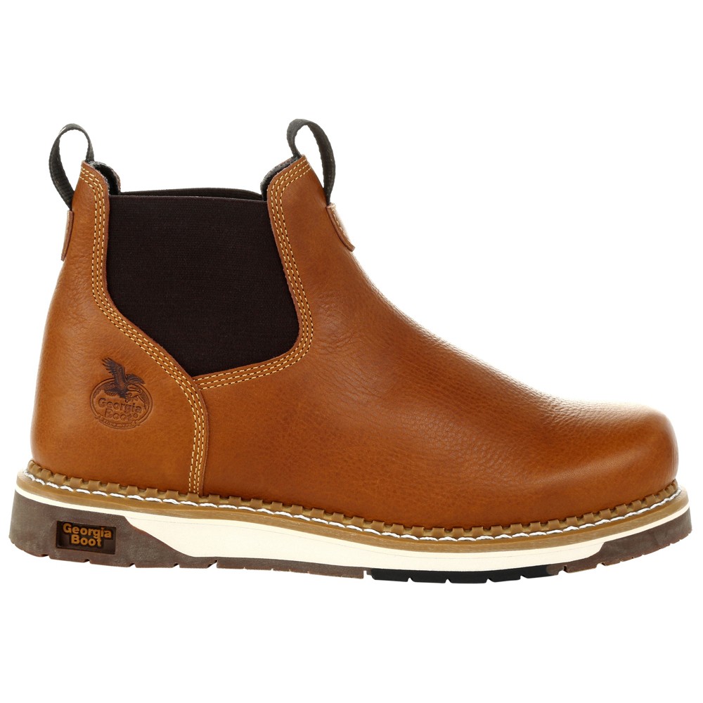 Georgia Boots Men's Steel Toe Chelsea Work Boot Brown GB00346