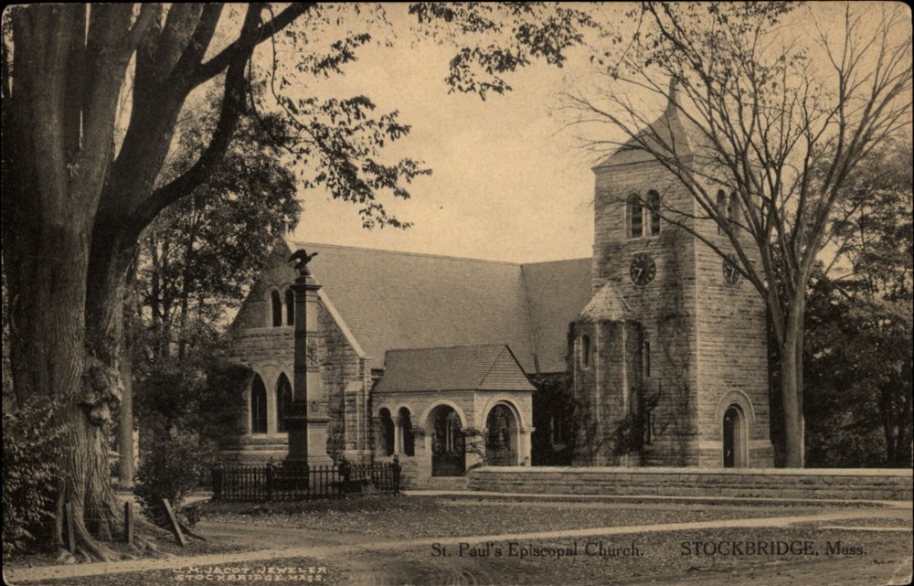 St Pauls Episcopal Church Stockbridge Massachusetts vintage postcard b172