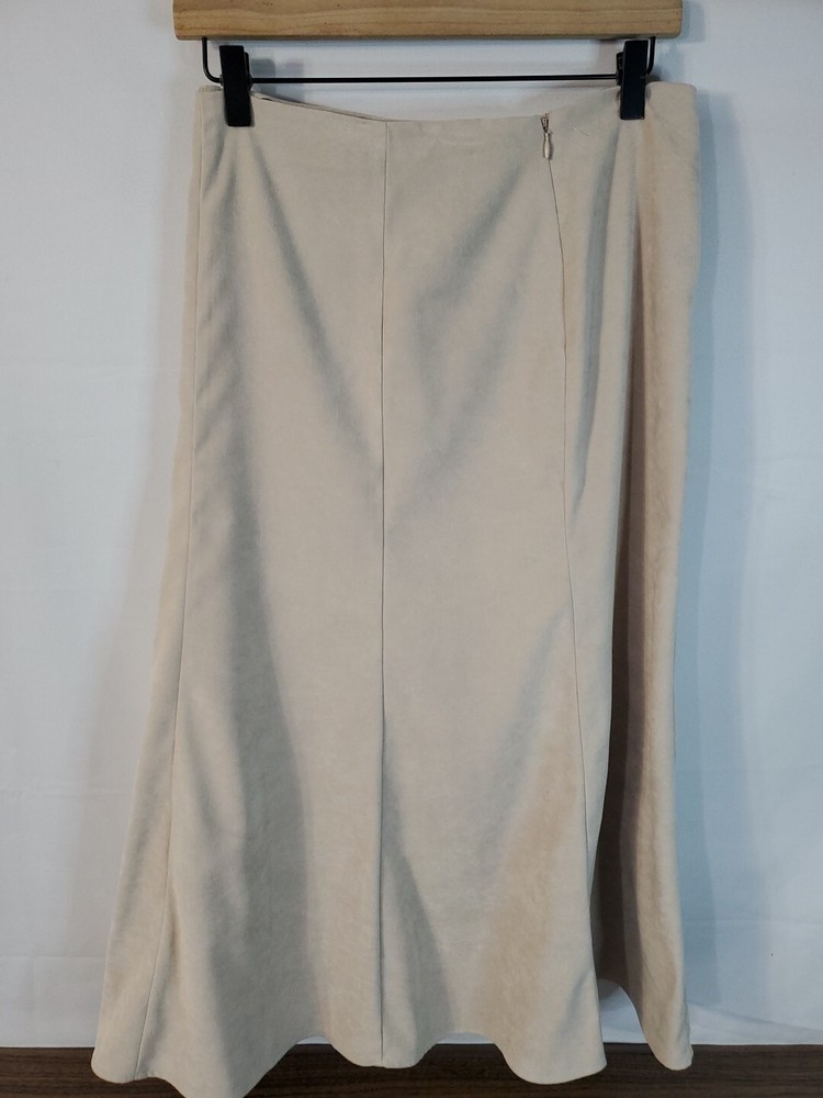 Vintage Norton McNaughton Women's Size 18 Skirt Faux suede Tan long zip up