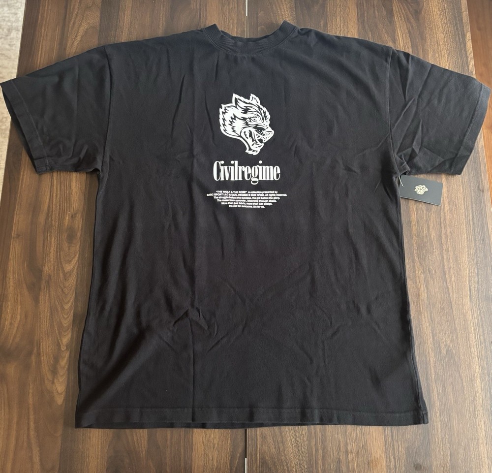 Civil Regime Wolves Club Wolf Graphic Black Men's Cotton T-Shirt Short Sleeve