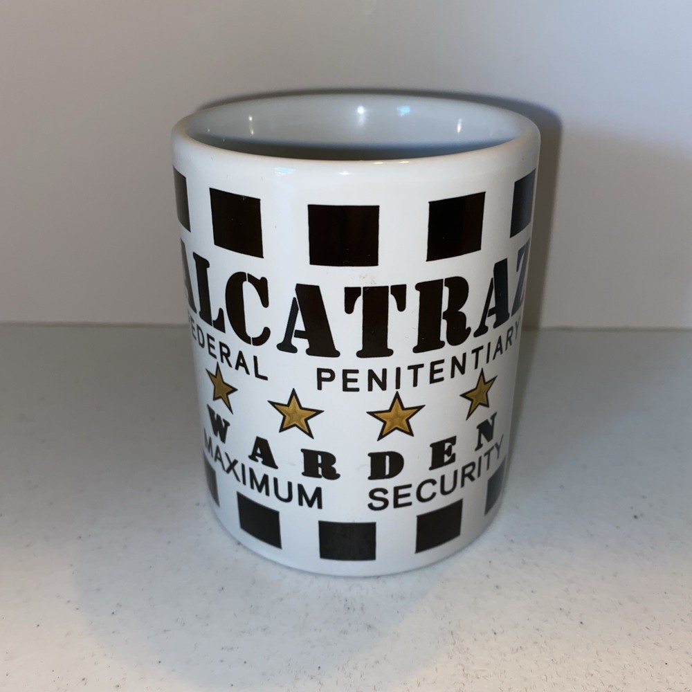 Alcatraz Federal Penitentiary Coffee Mug Warden Maximum Security Ceramic