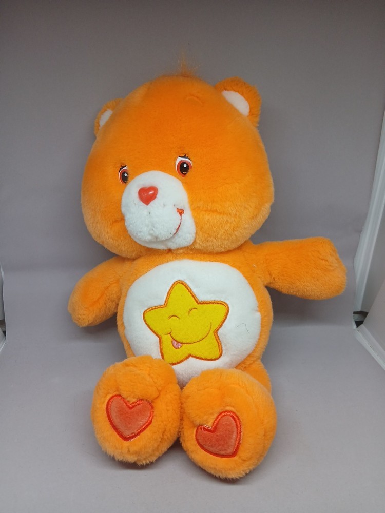 Care Bears Laugh A Lot Bear Plush Stuffed Animal Toy Vintage 13” Orange Star