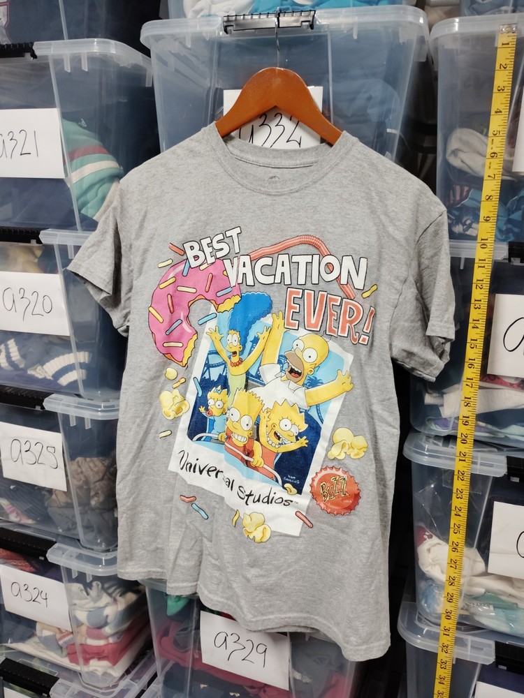 Simpsons Vacation Shirt Universal Studios Size M Lignt Wear On Graphic A357