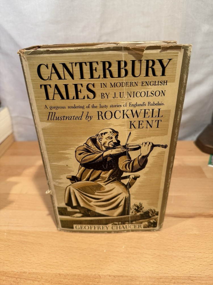 1934 CANTERBURY TALES by Geoffrey Chaucer Illustrated by Rockwell Kent HC Book