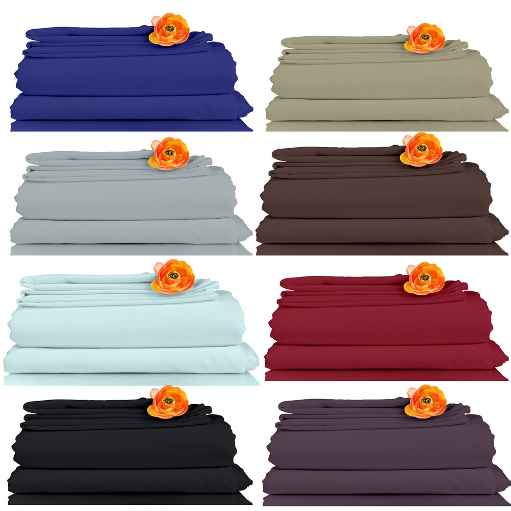 Bed Sheet Set 4 Piece 1800 Count Egyptian Comfort Deep Pocket Hotel Bed Sheets