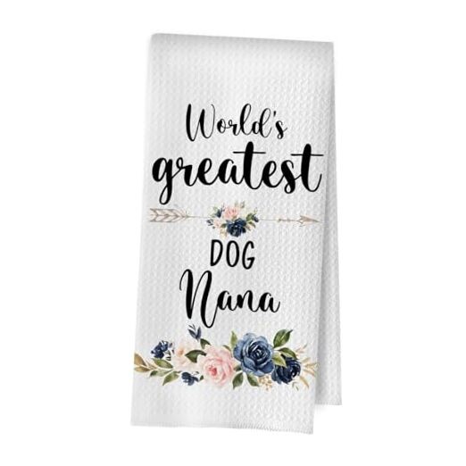 Dog Grandma Gifts Waffle Weave Dish Towels for Dog Lovers & Nana Gifts