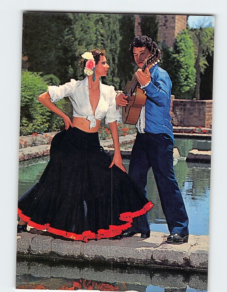 Postcard Spanish Dancer & Musician Spain