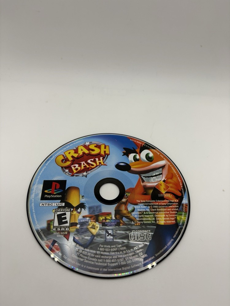 Crash Bash (Sony PlayStation 1, 2000) PS1 Disc Only