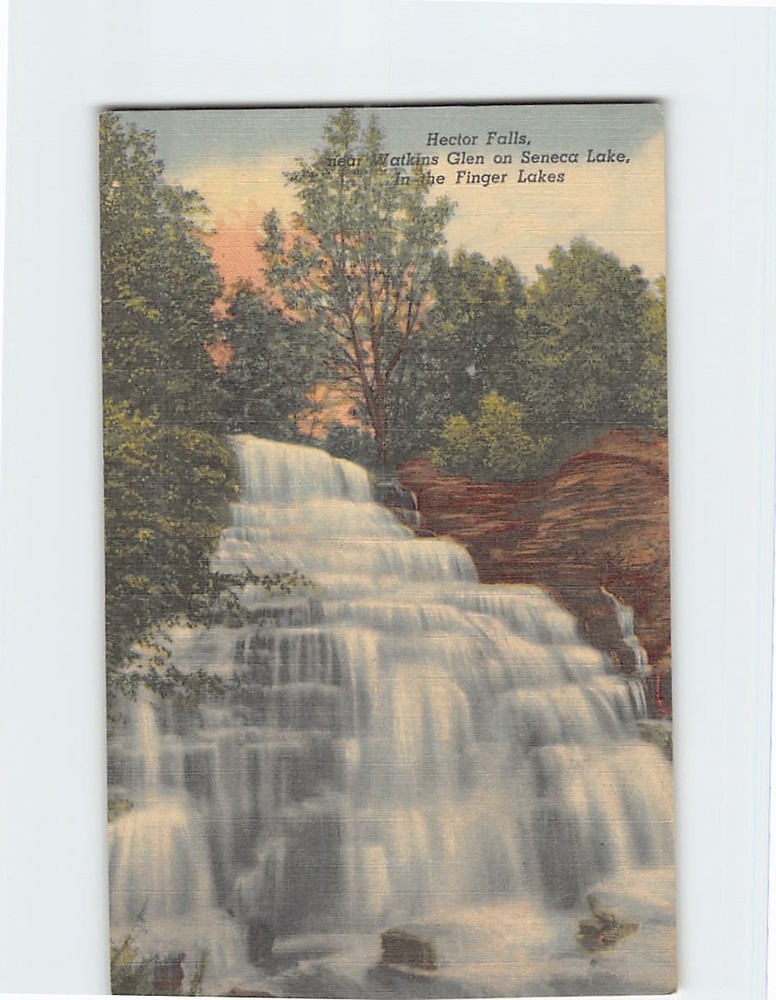 Postcard Hector Falls Near Watkins Glen on Seneca Lake in the Finger Lakes