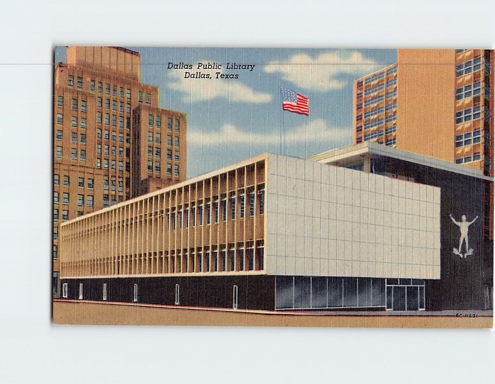 Postcard Dallas Public Library Dallas Texas USA
