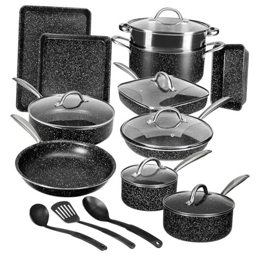 20pcs Pots and Pans Set Non Stick, Kitchen Induction Cookware Nonstick,