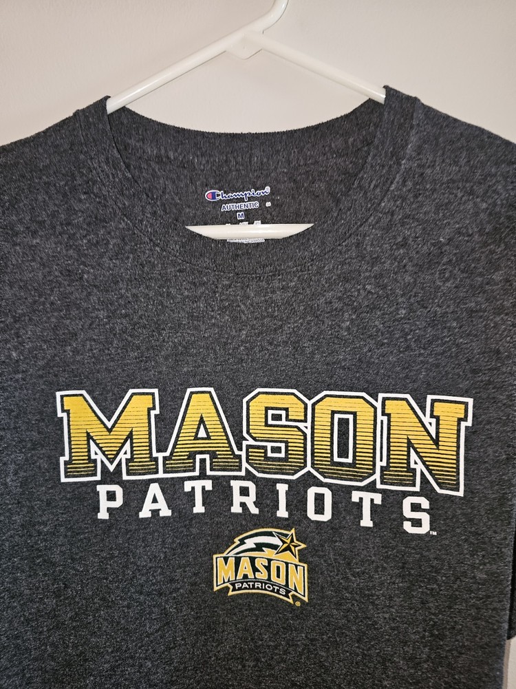 George Mason University Champion Medium Mens Gray Graphic Logo Tshirt NCAA