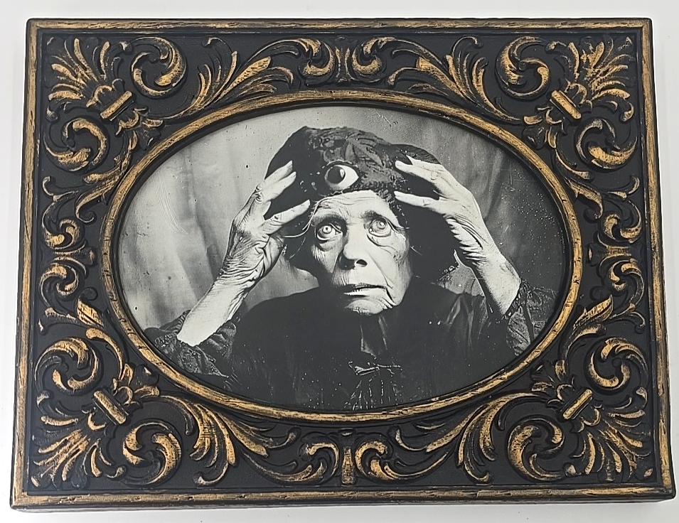 OOAK Ornate Framed Print Psychic Fortune Teller Ephemera Third Eye Paranormal