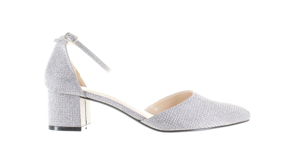 Benjamin Walk Womens Tegan Silver Ankle Strap Heels Size 10 7674220