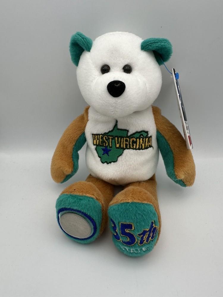 WEST VIRGINIA State Quarter Coin Bear 🐻 #35 WV Limited Treasures Plush