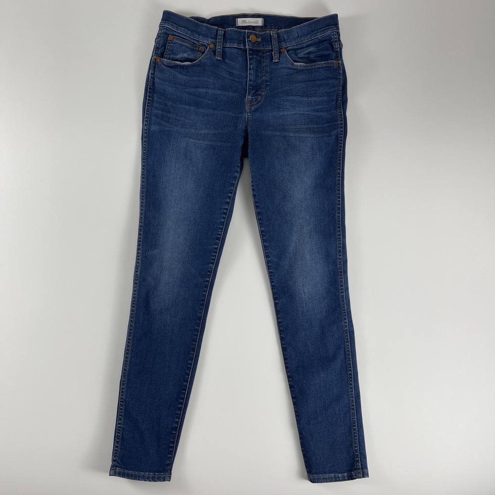 Madewell 9” High Rise Skinny Jeans Women’s Size 30 Whiskered Stretch Denim
