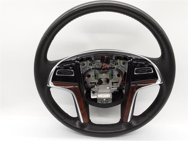 2015 ESCALADE STEERING WHEEL, BLACK LEATHER, HEATED, 23197774, LIGHT WEARING