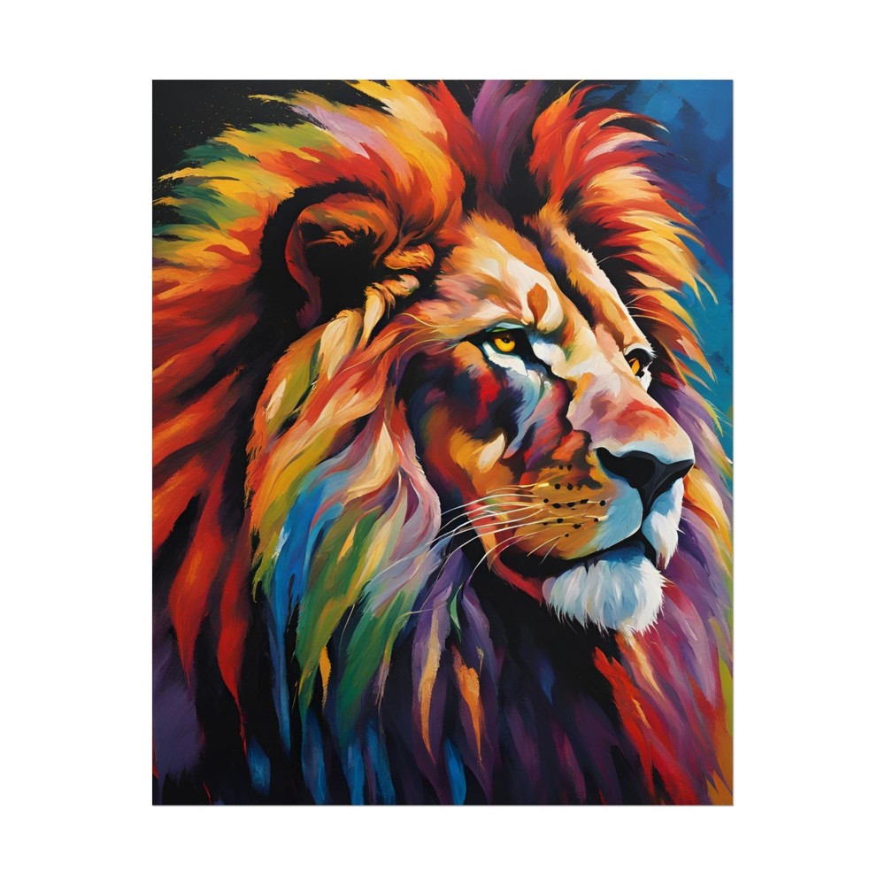 Lion Abstract Poster, Wildlife Art Print, Jungle Animal Wall Art, Safari Home