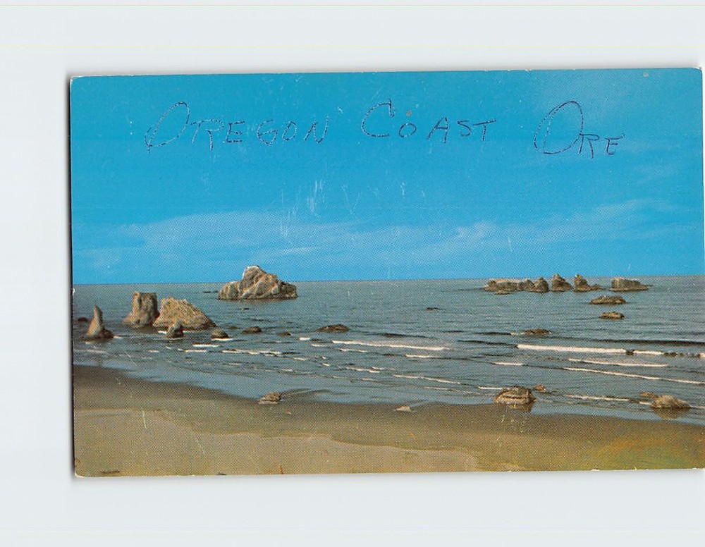 Postcard Face Rock & The Cat & Kittens Bandon by the Sea Oregon USA