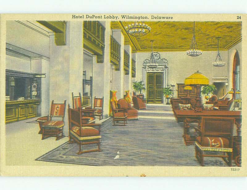 Unused Linen LOBBY OF DUPONT HOTEL Wilmington Delaware DE : clearance hr7292