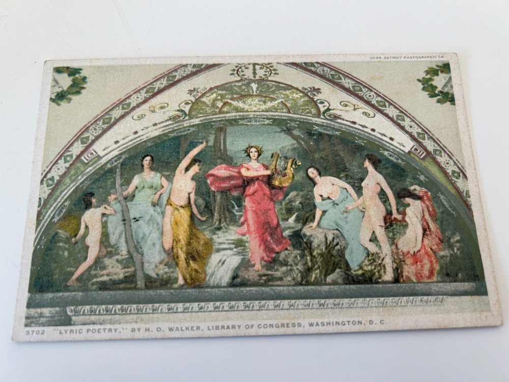 Lyric Poetry H O Walker Library of Congress Washington DC Postcard